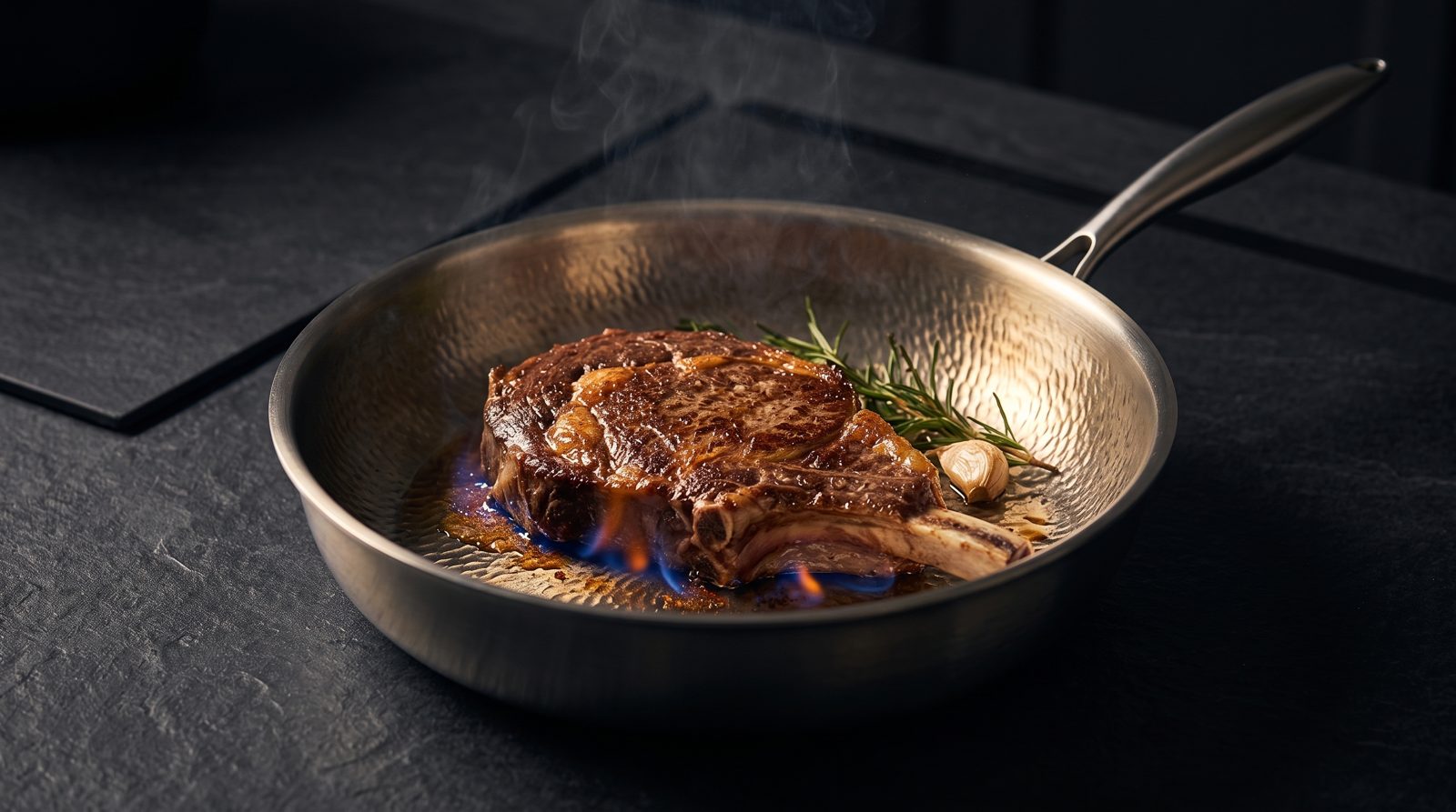 Sears like cast iron, cleans like glass
